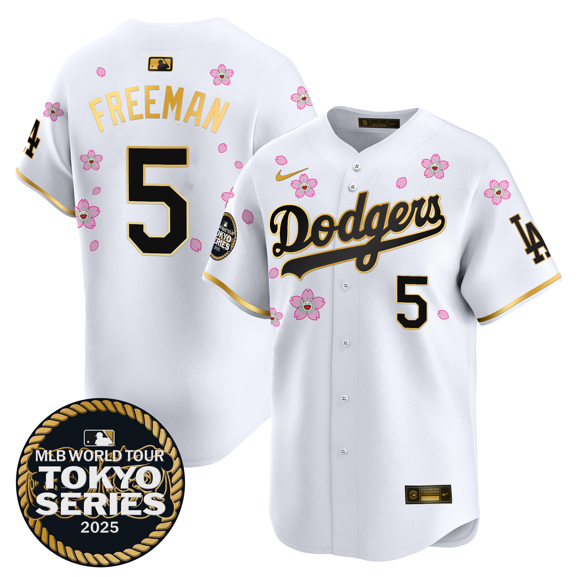 Men Los Angeles Dodgers 5 Freeman Tokyo Series white Limited Stitched 2025 Jersey style 2